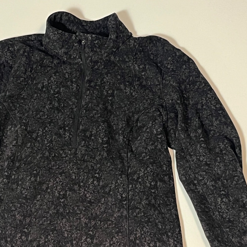 Spyder Active Quarter Zip Pullover Size M Black Marbled Athletic Microfleece Top